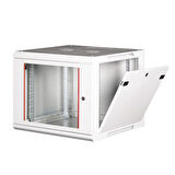LANDE - 9U 19" Duvar Tipi Rack Kabinet – Genişlik: 600 mm | Derinlik: 600 mm – Açık Gri (Demonte)