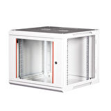 LANDE - 9U 19" Duvar Tipi Rack Kabinet – Genişlik: 600 mm | Derinlik: 600 mm – Açık Gri (Demonte)