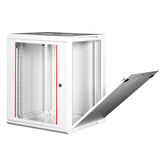 LANDE - 15U 19" Duvar Tipi Rack Kabinet – Genişlik: 600 mm | Derinlik: 600 mm – Açık Gri (Demonte)