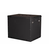 LANDE - 9U 19" Duvar Tipi Rack Kabinet – Genişlik: 600 mm | Derinlik: 450 mm – Siyah (Demonte)