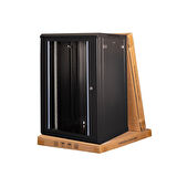 LANDE - 18U 19" Duvar Tipi Rack Kabinet – Genişlik: 600 mm | Derinlik: 450 mm – Siyah (Demonte)