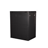 LANDE - 15U 19" Duvar Tipi Rack Kabinet – Genişlik: 600 mm | Derinlik: 600 mm – Siyah (Demonte)