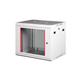 LANDE - 9U 19" Duvar Tipi Rack Kabinet – Genişlik: 600 mm | Derinlik: 450 mm – Açık Gri