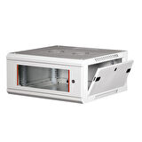 LANDE - 4U 19" Duvar Tipi Rack Kabinet – Genişlik: 600 mm | Derinlik: 600 mm – Açık Gri