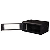 LANDE - 4U 19" Duvar Tipi Rack Kabinet – Genişlik: 600 mm | Derinlik: 450 mm – Siyah