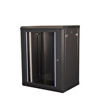 LANDE - 15U 19" Duvar Tipi Rack Kabinet – Genişlik: 600 mm | Derinlik: 450 mm – Siyah