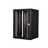 LANDE - 18U 19" Duvar Tipi Rack Kabinet – Genişlik: 600 mm | Derinlik: 600 mm – Siyah