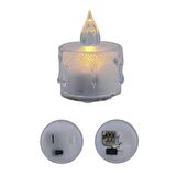 Hedyex 4cm Şeffaf Led Mum 3 Pilli On-Off Düğmeli 24lü Kutu