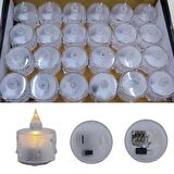 Hedyex 4cm Şeffaf Led Mum 3 Pilli On-Off Düğmeli 24lü Kutu