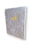 Kadife Kaplı Yasin Kitabı Çanta Boy 12 cm x 17 cm 80 Sayfa 10 Adet Gri Renk
