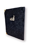 Kadife Kaplı Yasin Kitabı Çanta Boy 12 cm x 17 cm 80 Sayfa 10 Adet Siyah Renk