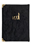 Kadife Kaplı Yasin Kitabı Çanta Boy 12 cm x 17 cm 80 Sayfa 10 Adet Siyah Renk
