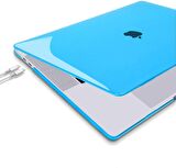Apple 13" Macbook Air A2337 M1 Kristal Mavi Kılıf Koruyucu + Ekran Filmi