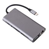 Codegen USB 3.1 Type-C – 11in1 4xUSB 3.0+HDMI+VGA+USB 3.1 Type-C + RJ45 Ethernet+ SD/Micro Sd Kart Çevirici Adaptör CDG-CNV49