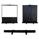 Codegen 145x82 cm Taşınabilir Portatif Pull Up Floor Screen Projeksiyon Perdesi