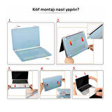 Apple 13" Macbook Air M2 A2681 Kristal Yeşil Kılıf Koruyucu Kapak + Usb Çevirici