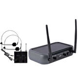 Westa WM-102T 1 Alıcı + 2 Yaka Lavalier Kablosuz Uhf Mikrofon Seti Kablosuz Kafa Mikrofonu