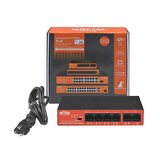 WI-TEK 6port 40W 4port PoE WI-PS205H v2 10/100 Yönetilemez Switch