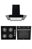 ALVEUS AKDENİZ 627 SİYAH 3'LÜ ANKASTRE SET (İBER-GLS640-MFA627)