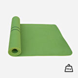 Rebuwo Çift Çizgi Tasarımlı Armonia Collection Yoga Pilates Matı 6mm Kaymaz Hafif Taşınabilir - Koyu Yeşil