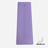 Rebuwo Çift Çizgi Tasarımlı Armonia Collection Yoga Pilates Matı 8 mm Kaymaz Hafif Taşınabilir - Koyu Lila