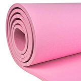 Rebuwo Çift Çizgili 8mm Kalın TPE Yoga ve Pilates Matı | Kaymaz, Konforlu, Ekstra Kalın Spor Matı Açık Pembe