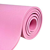 Rebuwo Çift Çizgili 8mm Kalın TPE Yoga ve Pilates Matı | Kaymaz, Konforlu, Ekstra Kalın Spor Matı Açık Pembe