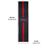 Rebuwo Heavy  Squat Direnç Bandı 34x8 cm Kaymaz Fitness Egzersiz Lastiği – Siyah & Kırmızı