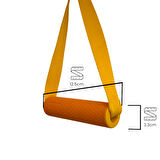 Rebuwo 3 Kademeli Ayarlanabilir Cable Cross Elciği (1 Çift) - Turuncu Tutacaklı  Sarı Fitness Ağırlık Çekiş / Reformer Egzersiz Aparatı 44cm