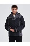 Skechers Erkek Mont Siyah M Outerwear Padded Jacket Erkek Gri Mont S232407-003