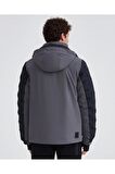 Skechers Erkek Mont Siyah M Outerwear Padded Jacket Erkek Gri Mont S232407-003