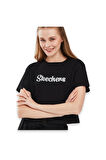 Skechers S241212 Graphic W Sleeve Siyah Kadın T-Shirt