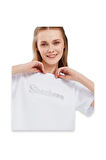 Skechers S241212 Graphic W Sleeve Beyaz Kadın T-Shirt