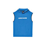 Lightweight Fleece Two Yarn B Sleeveless Hoodie Sweatshirt Büyük Erkek Çocuk Mavi Sweatshirt SK24111