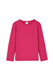 Fuşya Basic Mevsimlik Likralı Uzun Kollu Kız Çocuk Tişört