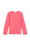 Fosfor Fuşya Basic Mevsimlik Likralı Uzun Kollu Kız Çocuk Tişört