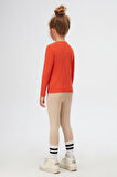Kiremit Basic Mevsimlik Likralı Uzun Kollu Kız Çocuk Tişört