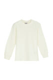 Ekru Basic Kız Çocuk Çıtçıtlı Sıfır Yaka Kışlık Uzun Kol Tişört