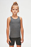 Koyu Gri Basic Kız Çocuk Yüzücü Atlet