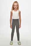 Koyu Gri Basic Kız Çocuk Kışlık Tayt