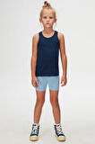 Açık Lacivert Basic Kız Çocuk Yüzücü Atlet