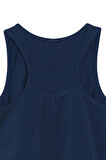 Açık Lacivert Basic Kız Çocuk Arka Büzgülü Yüzücü Atlet