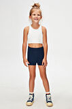 Açık Lacivert Basic Kız Çocuk Dans Şort