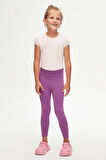 Açık Mor Basic Kız Çocuk Yazlık Tayt
