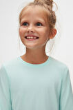 Mint Basic Unisex Çocuk Mevsimlik Sıfır Yaka Uzun Kollu Tişört