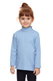 Koyu Mavi Basic Kız Çocuk Çıtçıtlı Tam Balıkçı Yaka Şardonlu Kışlık Uzun Kollu Tişört
