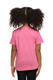 Şeker pembe Basic Unisex Çocuk Sıfır Yaka Kısa Kollu Tişört