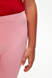 Pembe Basic Kız Çocuk Diz Altı Tayt Kapri