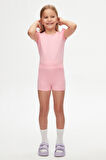 Pembe Basic Kız Çocuk Dans Şort