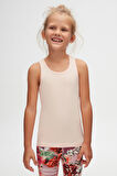 Açık Pudra Basic Kız Çocuk Yüzücü Atlet
